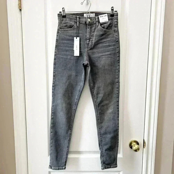 Topshop Jamie Skinny Jeans High Rise Ankle Cropped Dark  Grey Size 26 NWT - Picture 5 of 16